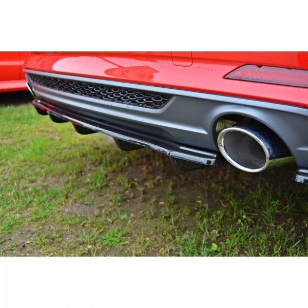 Mittlerer Diffusor Heck Ansatz passend für Audi A5 F5 S-Line DTM LOOK schwarz Hochglanz