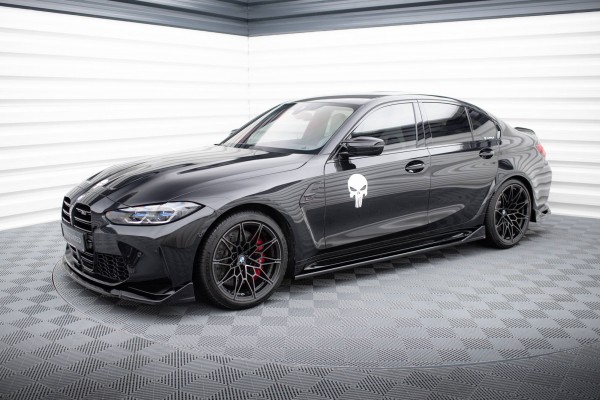 Seitenschweller Ansatz für V.3 für CSL Look BMW M3 G80 schwarz Hochglanz