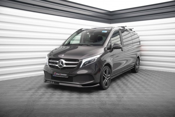 Front Ansatz V.1 für Mercedes-Benz V-Klasse W447 Facelift schwarz Hochglanz