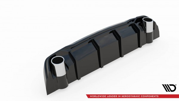 Diffusor Heck Ansatz für + Endschalldampfer Sportauspuff Attrappe Peugeot 308 GT Mk2 Facelift