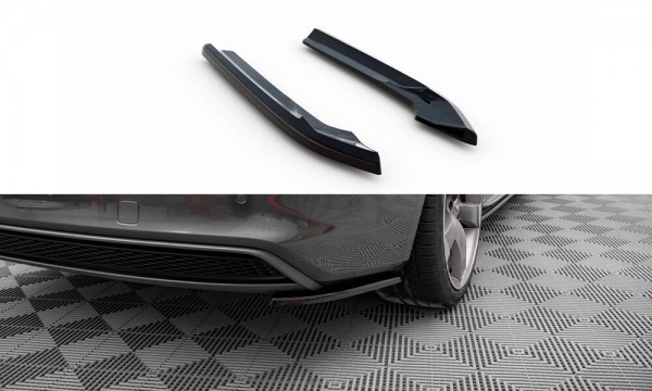 Heck Ansatz Flaps Diffusor V.2 für Audi A4 S-Line Avant B8 Facelift schwarz Hochglanz