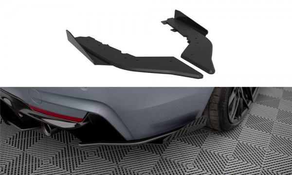 Street Pro Heck Ansatz Flaps Diffusor +Flaps für BMW 4er35i Coupe M-Paket F32 schwarz Hochglanz