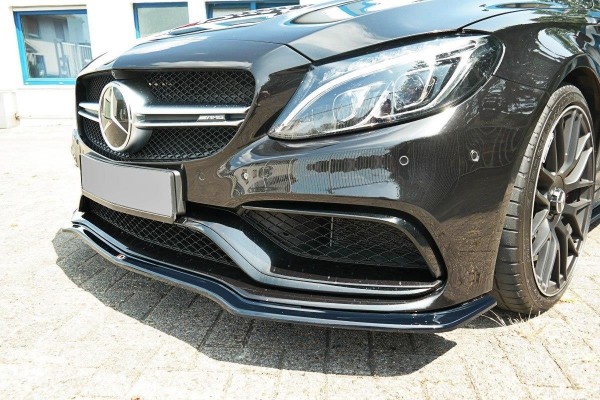 Front Ansatz V.1 für Mercedes C-Klasse S205 63 AMG schwarz Hochglanz