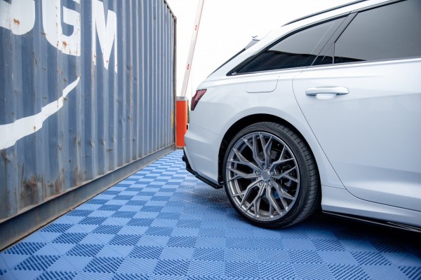 Heck Ansatz Flaps Diffusor für Audi A6 S-Line / S6 C8 schwarz Hochglanz