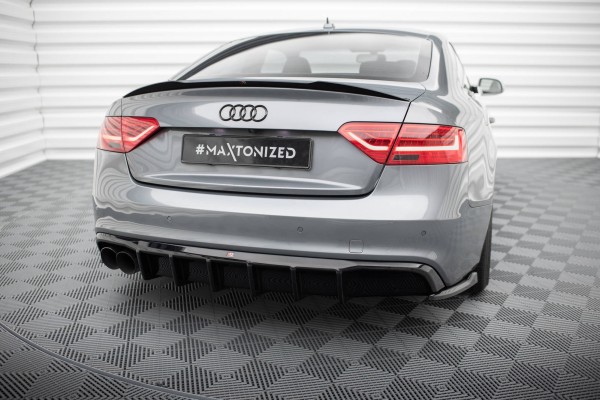Diffusor Heck Ansatz für Audi A5 S-Line Coupe / Sportback 8T Facelift (Einseitige Doppelauspuffversi