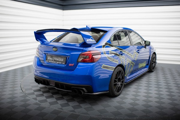 Heck Ansatz Flaps Diffusor V.2 für Subaru WRX STI Mk1 schwarz Hochglanz