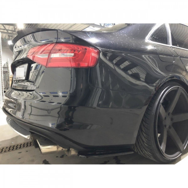 Heck Ansatz Flaps Diffusor passend für Audi S4 B8 Facelift schwarz Hochglanz