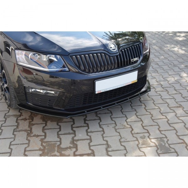 Front Ansatz passend für v.1 SKODA OCTAVIA III RS PREFACE/FACELIFT schwarz Hochglanz