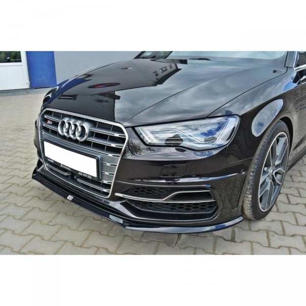 Front Ansatz für Audi S3 / A3 S-Line 8v Hatchback / Sportback schwarz Hochglanz