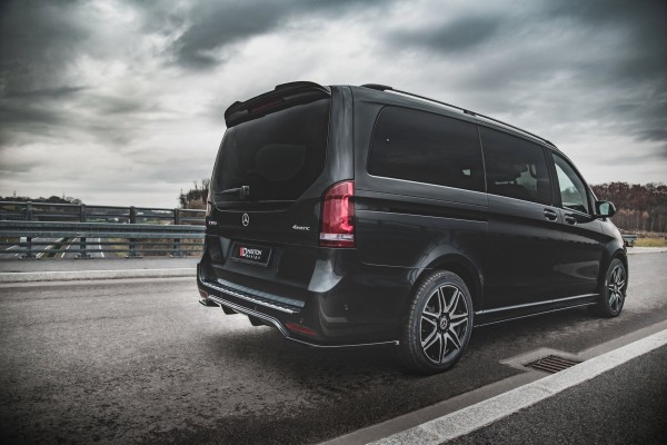 Diffusor Heck Ansatz für Mercedes-Benz V-Klasse AMG-Line W447 Facelift schwarz Hochglanz