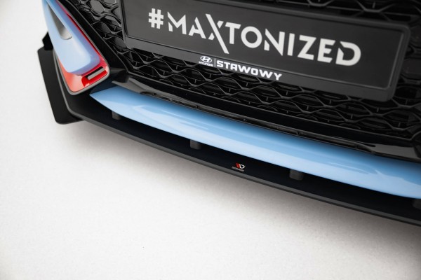 Street Pro Front Ansatz für +Flaps für + Flaps Hyundai Veloster N Mk2 schwarz Hochglanz