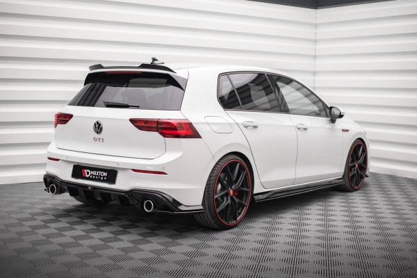 Heck Ansatz Flaps Diffusor V.3 für Volkswagen Golf GTI Mk8 schwarz Hochglanz