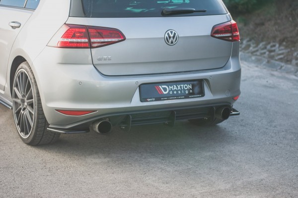 Heck Ansatz Flaps Diffusor V.2 für VW Golf 7 GTI Carbon Look