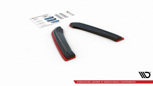 Heck Ansatz Flaps Diffusor passend für V.2 Seat Leon Mk3 Cupra ST Facelift schwarz Hochglanz