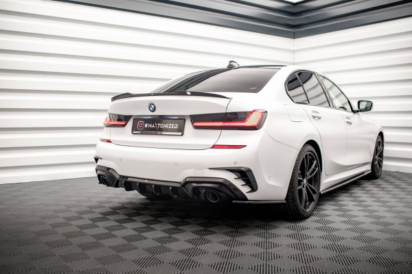 Diffusor Heck Ansatz für BMW 3er M-Paket G20 / G21 (Passend für Fahrzeuge mit Anhängerkupplung) schw