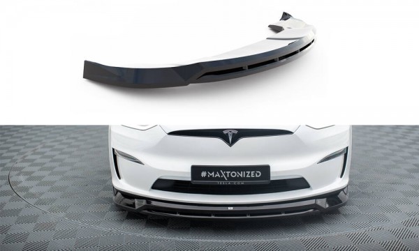 Front Ansatz V.1 für Tesla Model X Mk1 Facelift schwarz Hochglanz