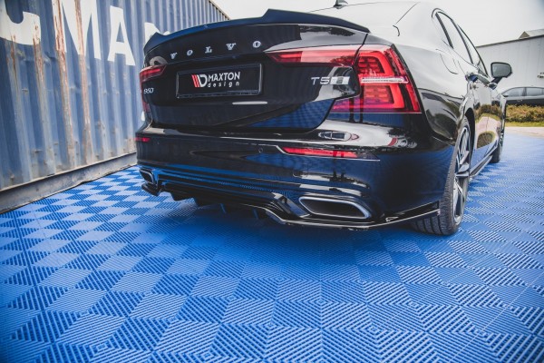 Mittlerer Diffusor Heck Ansatz DTM Look für Volvo S60/V60 R-Design Mk3 schwarz Hochglanz