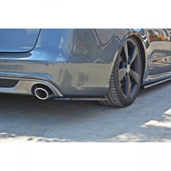 Heck Ansatz Flaps Diffusor für AUDI A6 C7 S-LINE AVANT schwarz Hochglanz