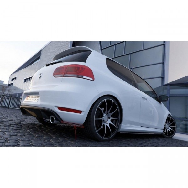 Heck Ansatz Flaps Diffusor passend für VW GOLF 6 GTI 35TH Carbon Look