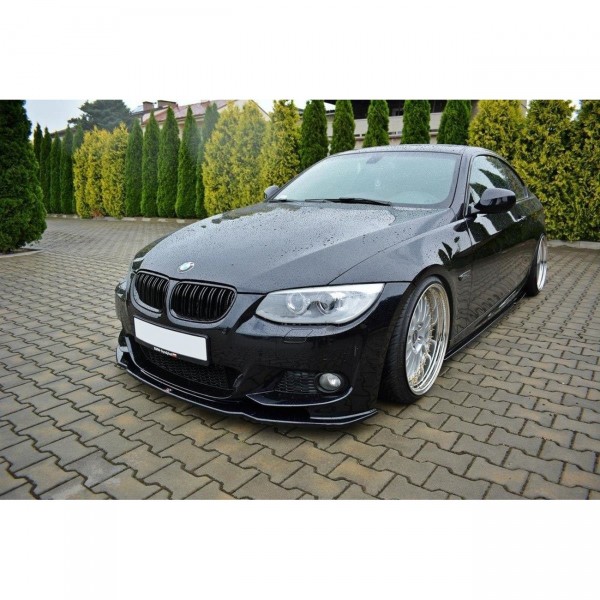 Front Ansatz passend für V.2 BMW 3er E92 M Paket FACELIFT schwarz Hochglanz
