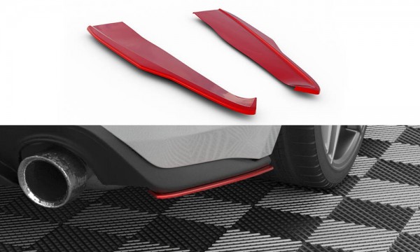 Heck Ansatz Flaps Diffusor V.2 für Ford Mustang Mk6 Facelift schwarz Hochglanz