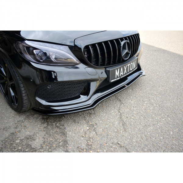Front Ansatz V.1 für Mercedes-AMG C 43 / AMG-Line W205 schwarz Hochglanz