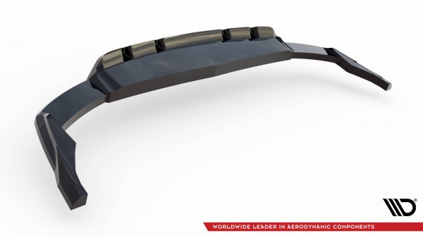 Hinten Splitter (mit einem vertikalem balken) V.2 für Audi SQ8 / Q8 S-Line Mk1 Facelift schwarz Hoch