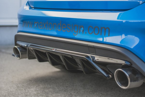 Diffusor Heck Ansatz V.2 für Ford Focus ST Mk4 schwarz Hochglanz