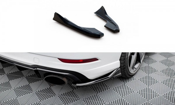 Heck Ansatz Flaps Diffusor V.3 für Audi RS3 Limousine 8V Facelift schwarz Hochglanz