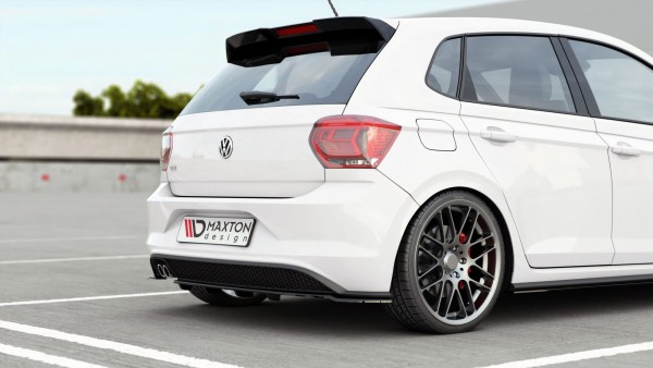 Mittlerer Diffusor Heck Ansatz DTM Look für VW Polo 6 GTI Mk6 schwarz Hochglanz