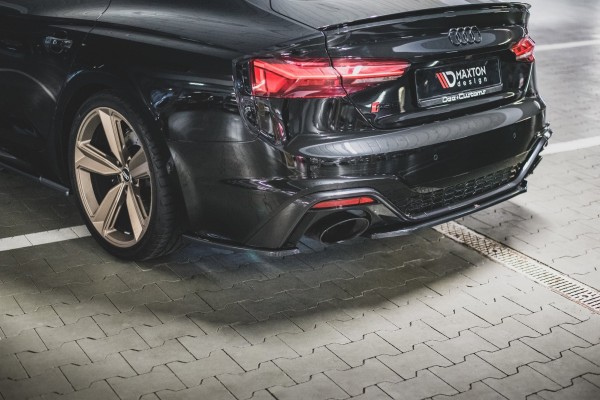 Mittlerer Diffusor Heck Ansatz für Audi RS5 F5 Facelift schwarz Hochglanz
