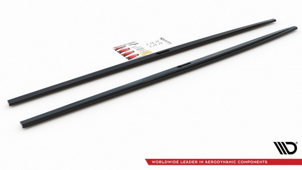 Seitenschweller Ansatz für Audi A7 S-Line C8 / S7 C8 schwarz Hochglanz
