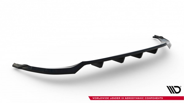 Hinten Splitter (mit einem vertikalem balken) für Audi Q8 Mk1 schwarz Hochglanz