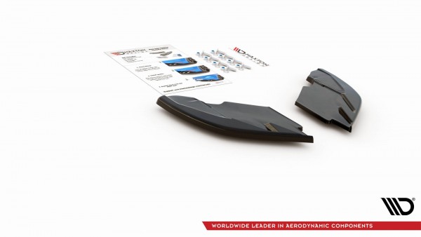 Heck Ansatz Flaps Diffusor für SEAT Leon Mk3 FR Facelift schwarz Hochglanz