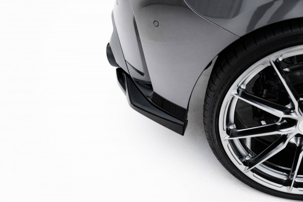 Heck Ansatz Flaps Diffusor V.5 für BMW M135i F70 schwarz Hochglanz