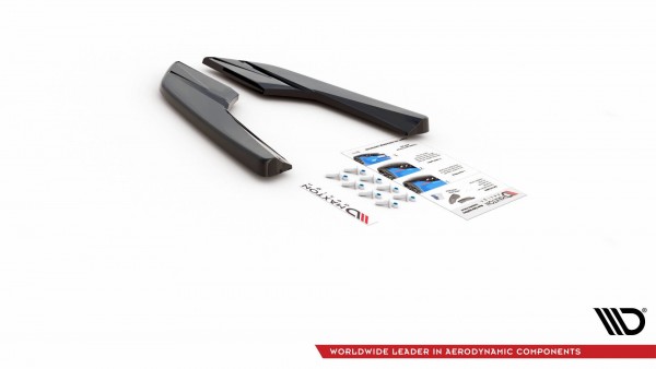 Heck Ansatz Flaps Diffusor V.2 für Audi S3 Limousine 8V Facelift schwarz Hochglanz