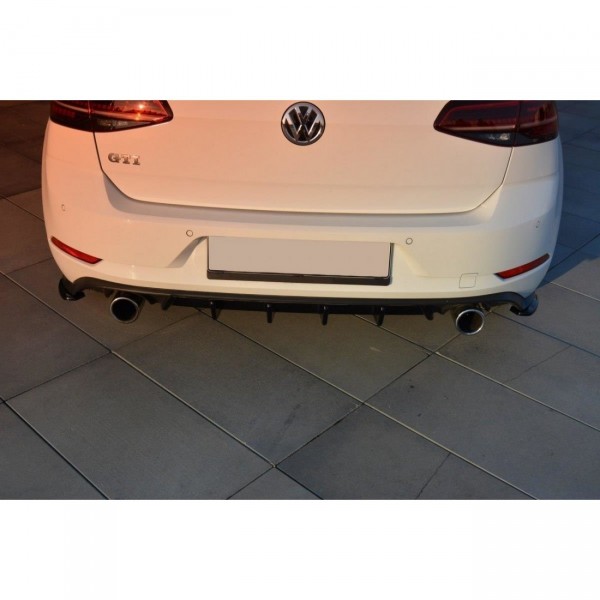 Diffusor Heck Ansatz passend für VW GOLF 7 GTI FACELIFT schwarz Hochglanz