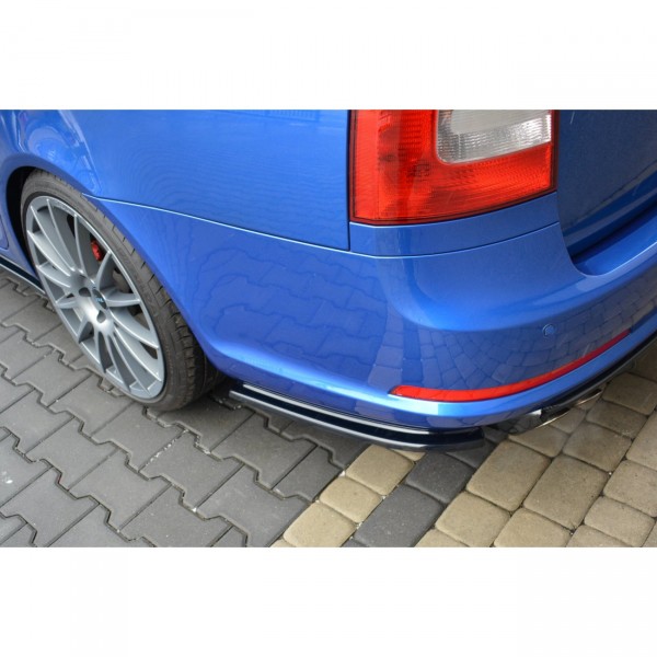 Heck Ansatz Flaps Diffusor für Skoda Octavia RS Mk2 / Mk2 FL Limousine / Combi schwarz Hochglanz