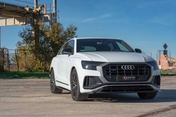 Seitenschweller Ansatz für V.1 für Audi Q8 S-line / SQ8 Mk1 schwarz Hochglanz