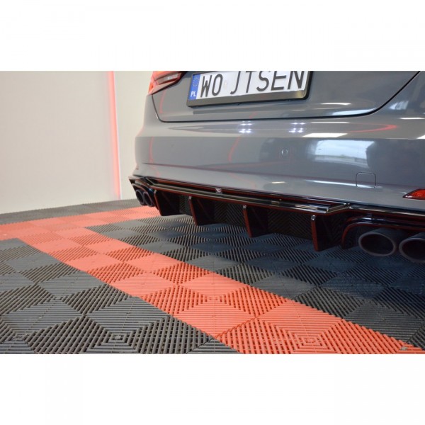 Diffusor Heck Ansatz für Audi S5 F5 Coupe / Sportback schwarz Hochglanz