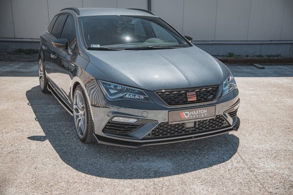 Front Ansatz V.7 für Seat Leon Cupra / FR Mk3 FL schwarz Hochglanz