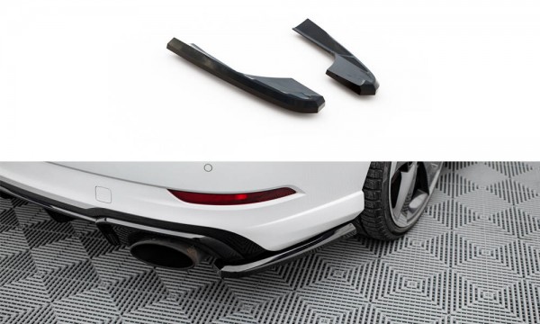 Heck Ansatz Flaps Diffusor V.2 für Audi RS3 Limousine 8V Facelift schwarz Hochglanz