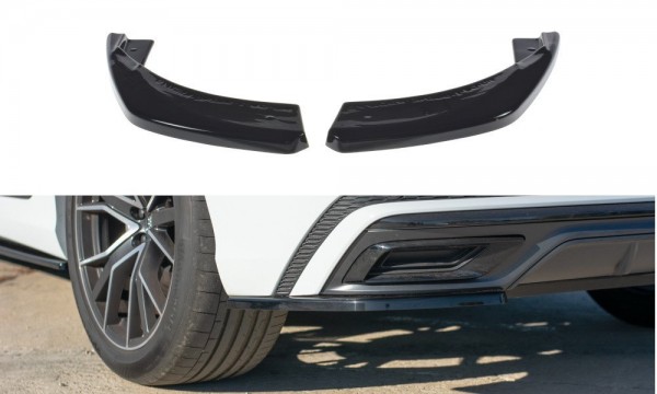 Heck Ansatz Flaps Diffusor für Audi Q8 S-line schwarz Hochglanz