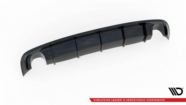 Diffusor Heck Ansatz für Audi A8 D4 schwarz Hochglanz