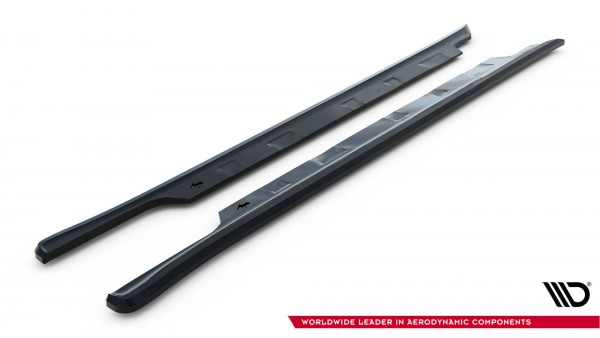 Seitenschweller Ansatz für V.1 für Tesla Model S Plaid Mk1 Facelift schwarz Hochglanz