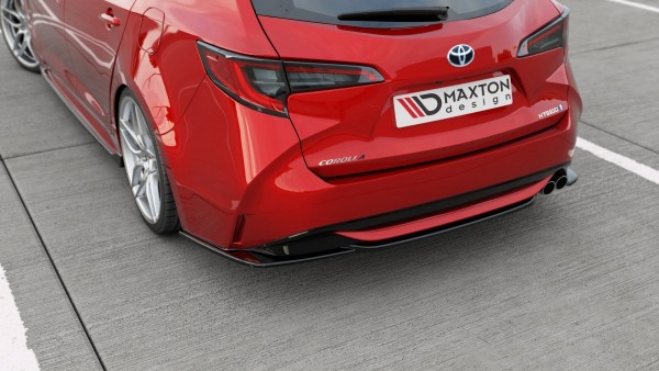 Heck Ansatz Flaps Diffusor für Toyota Corolla XII Touring Sports schwarz Hochglanz