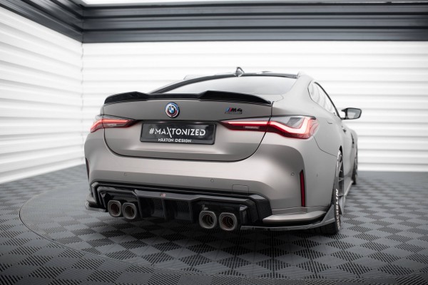 Heck Ansatz Flaps Diffusor V.5 für (Für heckansatz v.1) BMW M4 G82 schwarz Hochglanz