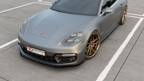 Front Ansatz für Porsche Panamera GTS 971 schwarz Hochglanz