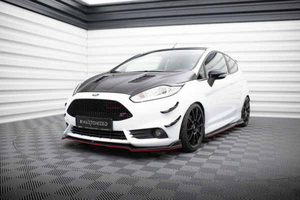 Front Ansatz V.5 für Ford Fiesta ST Mk7 Facelift schwarz Hochglanz