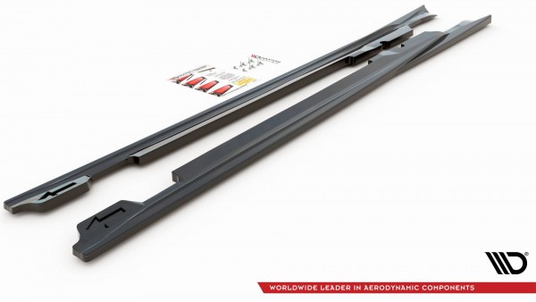 Seitenschweller Ansatz für V.1 für Porsche Panamera Turbo 970 Facelift schwarz Hochglanz
